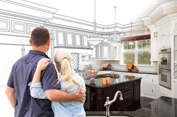 Custom kitchen cabinets installed in a Centuria home